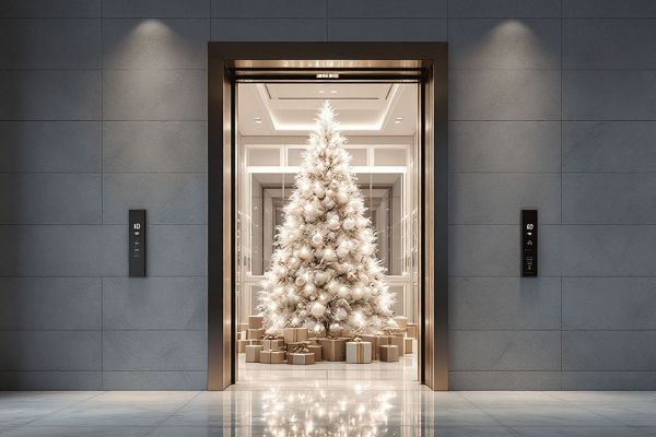 Natale in ascensore: tra risate, amore e pulsanti che brillano!