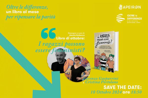 Ripensare l’educazione  e le nuove identità maschili:  se ne parla il 10 ottobre con Apeiron