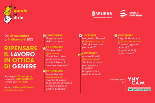 Torna la rassegna “Le parole per dirlo” di APEIRON con il supporto di Anacam