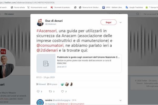 La Guida UNC sugli ascensori su Radio24