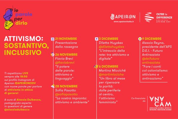 “Le parole per dirlo”: una rassegna per riscoprire  l’attivismo in chiave inclusiva